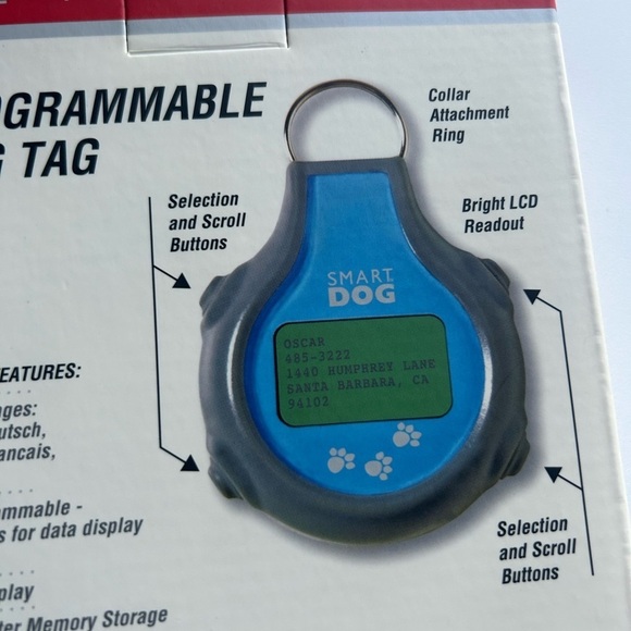 New Programmable Dog Tag set, LED screen, Identification, 5 languages, display - Picture 4 of 8